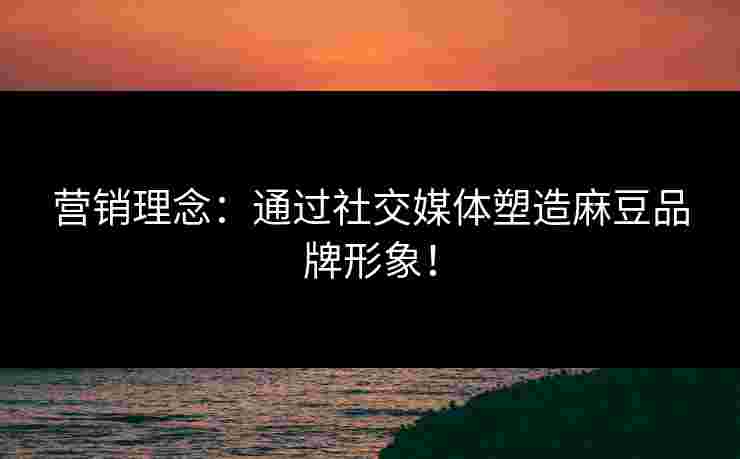 营销理念：通过社交媒体塑造麻豆品牌形象！