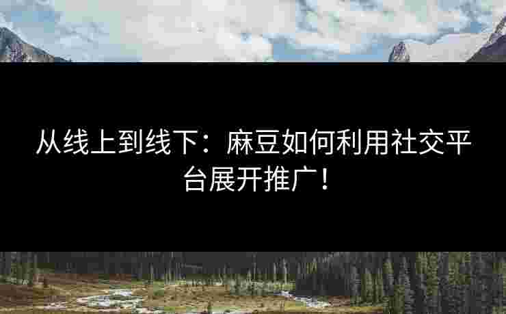 从线上到线下：麻豆如何利用社交平台展开推广！
