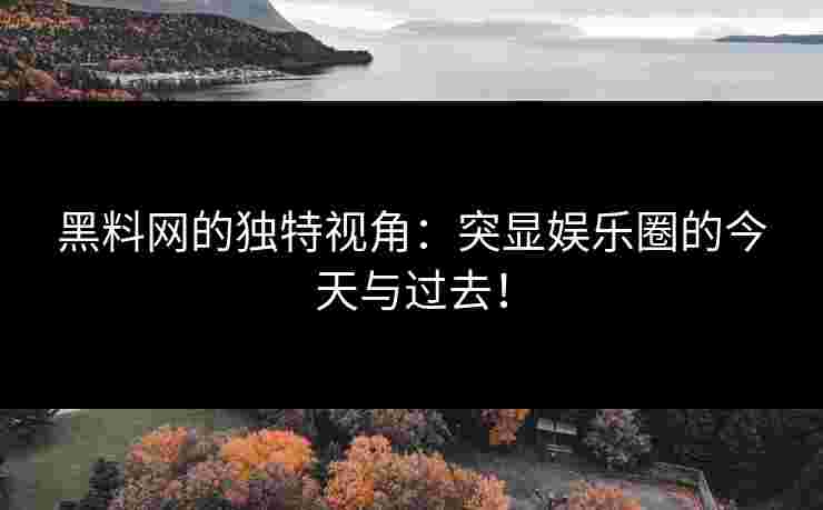 黑料网的独特视角：突显娱乐圈的今天与过去！