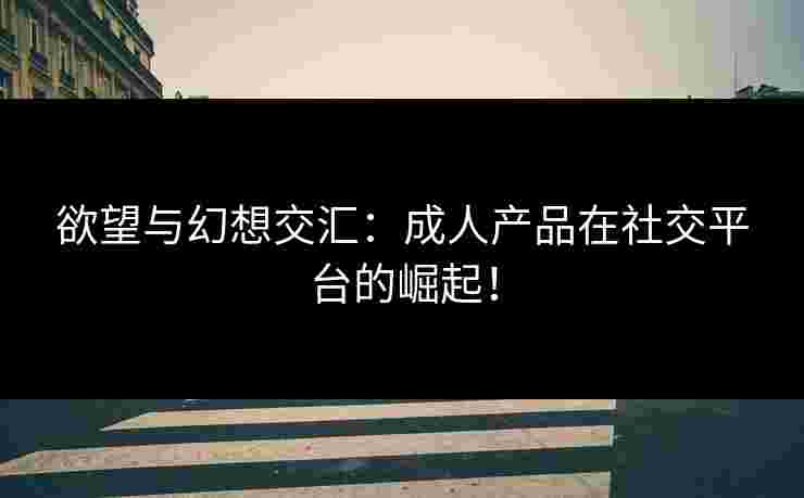 欲望与幻想交汇：成人产品在社交平台的崛起！